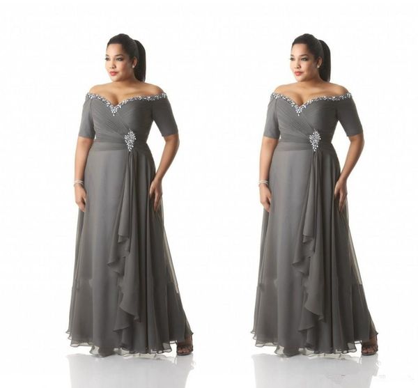 gray mother of the bride dress half sleeve off shoulder crystals beads pleats chiffon floor length women formal gowns custom size, Black;red
gray mother of the bride dress half sleeve off shoulder crystals beads pleats chiffon floor length women formal gowns custom size, Black;red