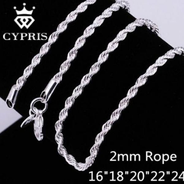 sale 50% off new classic jewelry silver chain necklace women/man necklace 2mm rope chain cypris 925 925
sale 50% off new classic jewelry silver chain necklace women/man necklace 2mm rope chain cypris 925 925