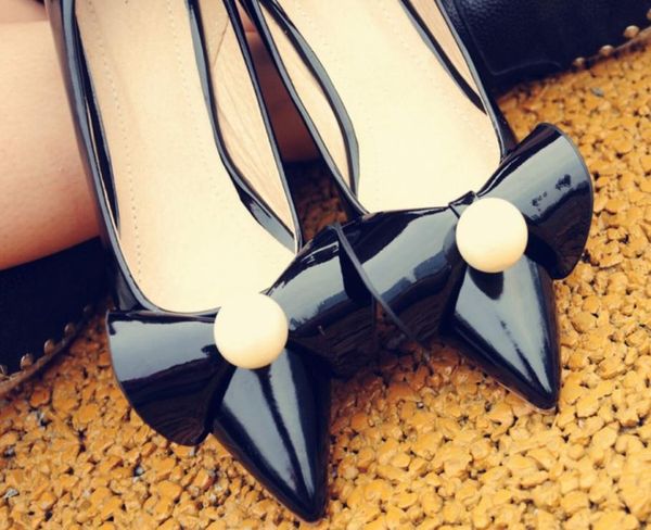 send 2018 spring new style pointed end woman coarse heel shallow mouth shoes, Black