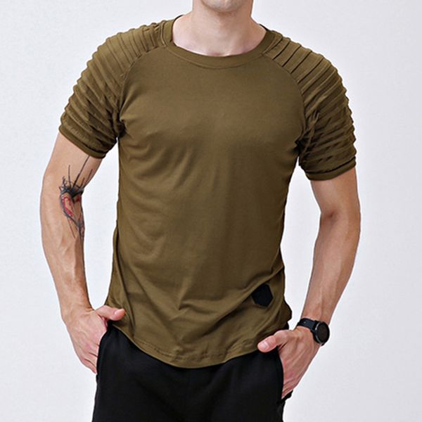men solid color pleated sleeve t shirt swag hem crew neck slim skinny tee shirt men hip hop hipster streetwear tshirt male, White;black
men solid color pleated sleeve t shirt swag hem crew neck slim skinny tee shirt men hip hop hipster streetwear tshirt male, White;black
