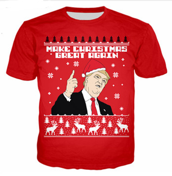 wholesale-fashion mens/womens summer style christmas trump funny 3d print casual t-shirt dxr00137, White;black
wholesale-fashion mens/womens summer style christmas trump funny 3d print casual t-shirt dxr00137, White;black