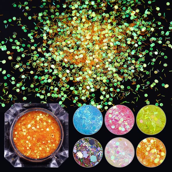 1 box holographic shiny nail glitter flakies nail paillette stripe sequins manicure decoration accessories, Silver;gold
1 box holographic shiny nail glitter flakies nail paillette stripe sequins manicure decoration accessories, Silver;gold
