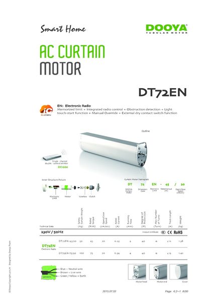 dooya curtain motor dt72ts, dt72tv, dt72te, dt72en,50kg, 100kg capacity, 100-240v, control by emitter and switch
dooya curtain motor dt72ts, dt72tv, dt72te, dt72en,50kg, 100kg capacity, 100-240v, control by emitter and switch