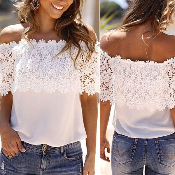 fashion summer women lace vest tank casual blouse off shouldert -shirt, White
fashion summer women lace vest tank casual blouse off shouldert -shirt, White