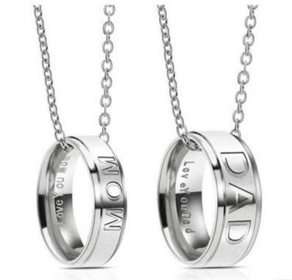 titanium love you dad mom necklace stainless steel band ring pendant family member love women men fashion jewelry, Silver
titanium love you dad mom necklace stainless steel band ring pendant family member love women men fashion jewelry, Silver