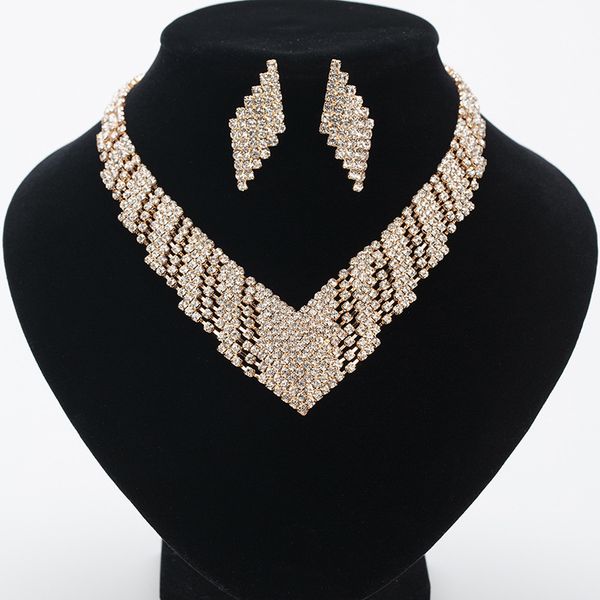 exquisite bridal crystal necklace white rhinestones mosaic wedding dress jewelry lady earrings necklace set model dress accessories, Silver
exquisite bridal crystal necklace white rhinestones mosaic wedding dress jewelry lady earrings necklace set model dress accessories, Silver