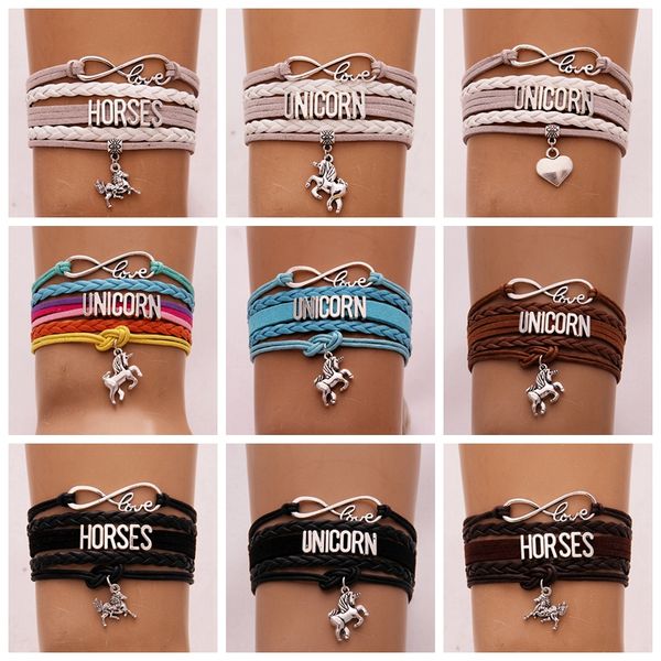 letter horses love unicorn mom bracelets unicorn charm handmade braided bracelet bangles leather unicorn jewelry for kids, Red;brown
letter horses love unicorn mom bracelets unicorn charm handmade braided bracelet bangles leather unicorn jewelry for kids, Red;brown