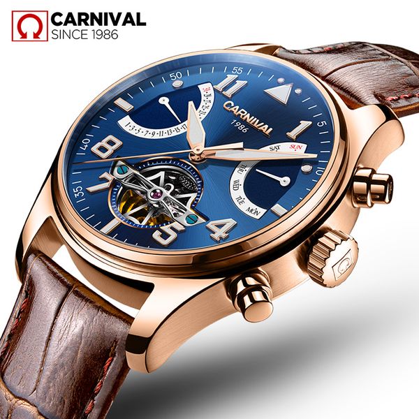 carnival men watch dial belt automatic mechanical watch waterproof business casual men's night, Slivery;brown
carnival men watch dial belt automatic mechanical watch waterproof business casual men's night, Slivery;brown