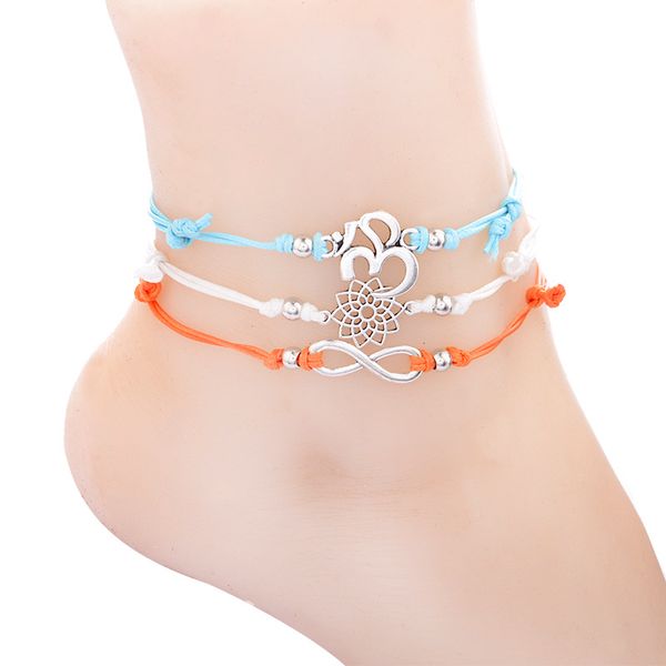 3pcs/set infinite pendant om yoga anklet foot chain for woman summer bracelet flower charm 3 color rope braided anklets foot jewelry gift, Red;blue
3pcs/set infinite pendant om yoga anklet foot chain for woman summer bracelet flower charm 3 color rope braided anklets foot jewelry gift, Red;blue