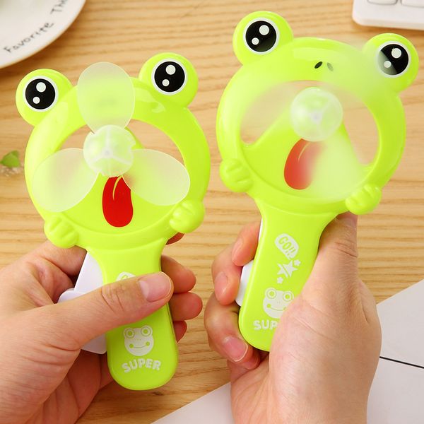 Lovely Frog Fan Portable Hand Held Desk Humidification Cartoon Mini Hand Pressure Fans Ventilador Mini Handheld Water Mist Fan Present Toy