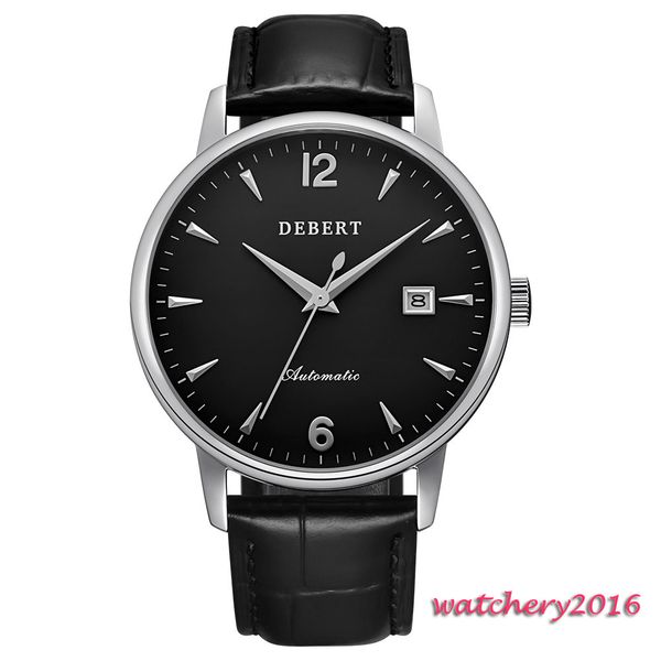 40mm debert black dial sapphire glass complete calendar japan miyota 8215 automatic movement mens watch, Slivery;brown
40mm debert black dial sapphire glass complete calendar japan miyota 8215 automatic movement mens watch, Slivery;brown