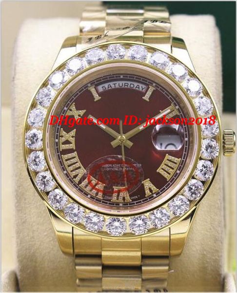 Luxury Wristwatch Amazing 4 Colour Dial Mens II 18k 41MM Yellow Gold Bigger Diamond Ceramic Bezel Mechanical Automatic Men Watches
Luxury Wristwatch Amazing 4 Colour Dial Mens II 18k 41MM Yellow Gold Bigger Diamond Ceramic Bezel Mechanical Automatic Men Watches