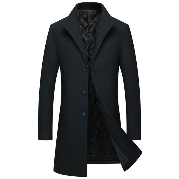 2018 winter new long thicken palto erkek casual single breasted mens wool overcoat, Black
2018 winter new long thicken palto erkek casual single breasted mens wool overcoat, Black