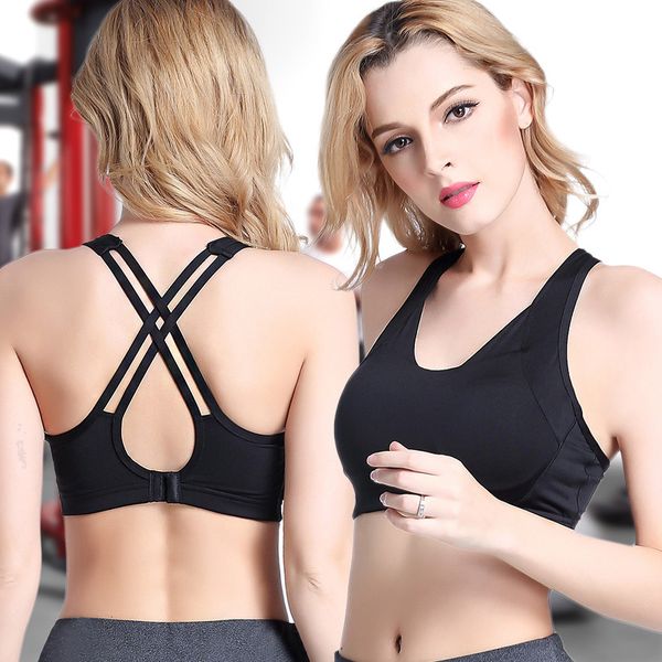 women sports bra cross-back back yoga underwear professional shockproof running fitness gather quick-drying breathable full cup bras, Red;black
women sports bra cross-back back yoga underwear professional shockproof running fitness gather quick-drying breathable full cup bras, Red;black