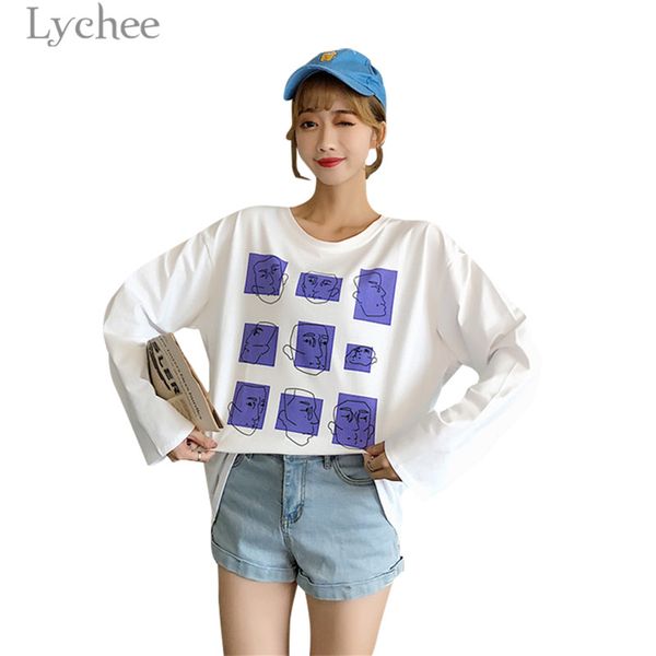 lychee harajuku face print autumn women t shirt long sleeve o-neck casual casual loose tee female, White
lychee harajuku face print autumn women t shirt long sleeve o-neck casual casual loose tee female, White