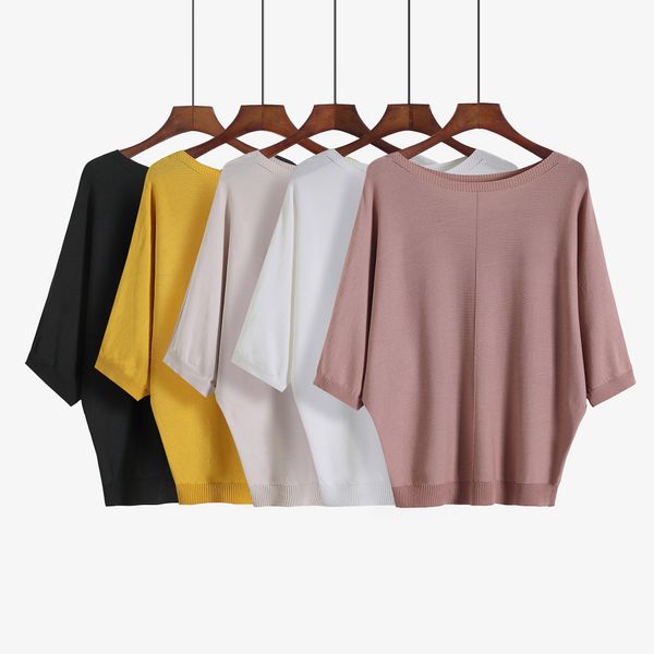 2018autumn new women's sweater loose o-neck bat sleeve ice silk knitwear plus size fashion 1/2sleeve pullover knit t-shirt -xl, White;black
2018autumn new women's sweater loose o-neck bat sleeve ice silk knitwear plus size fashion 1/2sleeve pullover knit t-shirt -xl, White;black