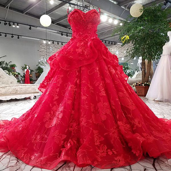 2019 lace flowers luxury generous spaghetti strap red evening dress vestidos de festa vestido longo para casamento abiye girl pageant dress, Black;red