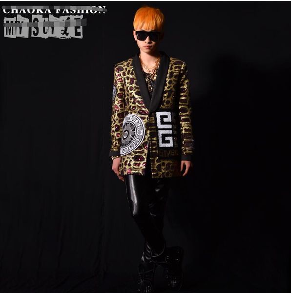 fashion men's custom leopard print sequined suit ds stage nightclub bar singer costumes. m-6xl, White;black
fashion men's custom leopard print sequined suit ds stage nightclub bar singer costumes. m-6xl, White;black