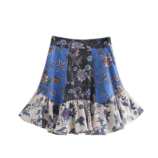 women elegant ruffled floral print skirt faldas mujer side zipper pleated ladies summer casual a line mini skirts, Black
women elegant ruffled floral print skirt faldas mujer side zipper pleated ladies summer casual a line mini skirts, Black