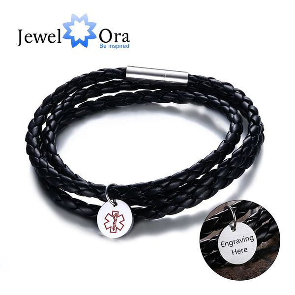 medical alert id bracelet personalized engraved name pu leather jewelry stainless steel bracelets & bangles (jewelora ba102230, Golden;silver
medical alert id bracelet personalized engraved name pu leather jewelry stainless steel bracelets & bangles (jewelora ba102230, Golden;silver