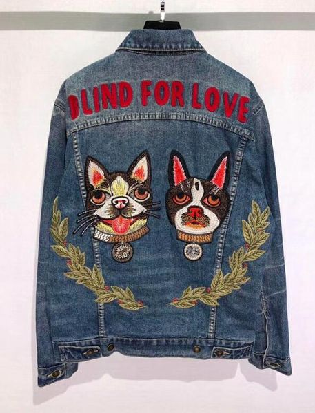 dog head embroidery couple models long-sleeved jacket loose short paragraph denim jacket men and women 2018 new qj, Black;brown
dog head embroidery couple models long-sleeved jacket loose short paragraph denim jacket men and women 2018 new qj, Black;brown