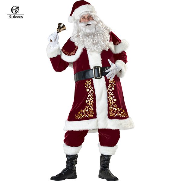 a full set of christmas costumes santa claus for adults red christmas clothes santa claus costume luxury suit with white beard, Black;red
a full set of christmas costumes santa claus for adults red christmas clothes santa claus costume luxury suit with white beard, Black;red