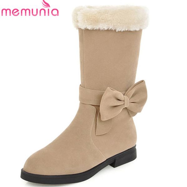 memunia 2018 keep warm winter snow boots round toe mid calf boots zipper bowknot comfortable ladies low heels shoes woman, Black
memunia 2018 keep warm winter snow boots round toe mid calf boots zipper bowknot comfortable ladies low heels shoes woman, Black