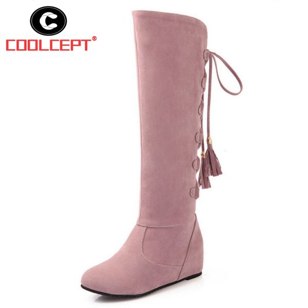 coolcept size 33-43 4 colros women high heels boots round toe wedges lace up knee boots fashion sweet shoes women footwear, Black
coolcept size 33-43 4 colros women high heels boots round toe wedges lace up knee boots fashion sweet shoes women footwear, Black