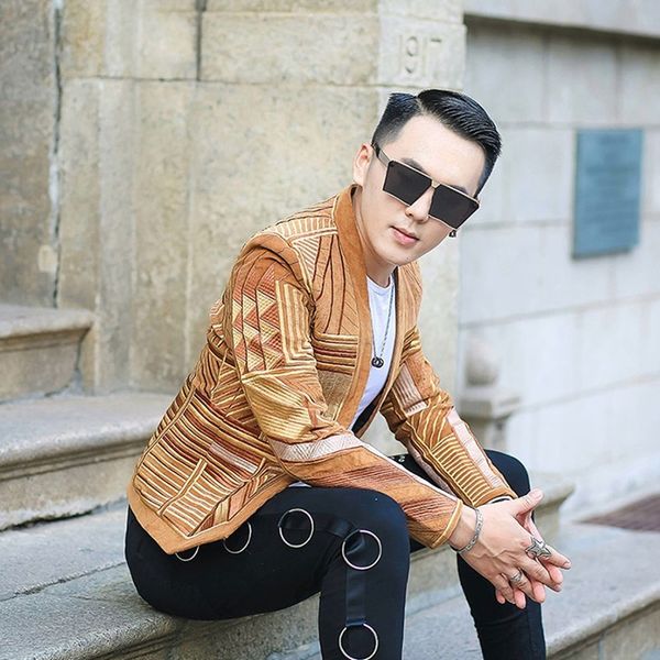 hight quality corduroy blazer men embroidery suit jacket men slim fit designer mens blazer jacket stage party, White;black
hight quality corduroy blazer men embroidery suit jacket men slim fit designer mens blazer jacket stage party, White;black