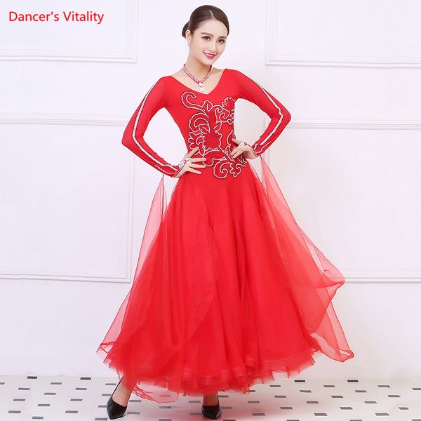 senior ballroom dance dress performance clothes luxury diamond big swing dress women ballroom waltz competiton costumes, Black;red
senior ballroom dance dress performance clothes luxury diamond big swing dress women ballroom waltz competiton costumes, Black;red