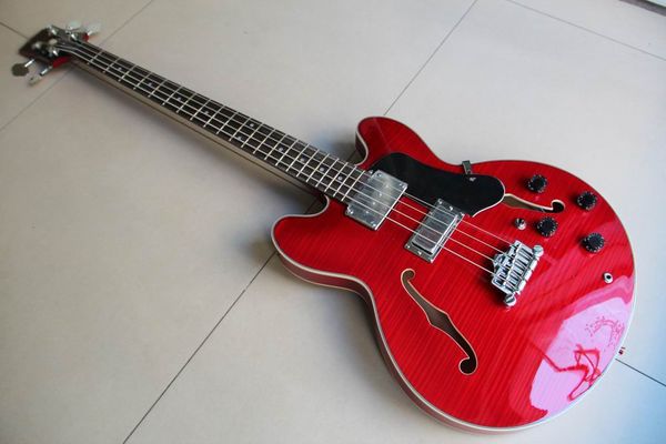 new arrival 4 string electric bass guitar semi hollow in cherry red 111120
new arrival 4 string electric bass guitar semi hollow in cherry red 111120