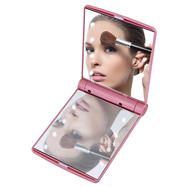 women foldable mirrors tool lady cosmetic hand folding portable compact pocket mirror 8 led lights lamps drop shipping
women foldable mirrors tool lady cosmetic hand folding portable compact pocket mirror 8 led lights lamps drop shipping