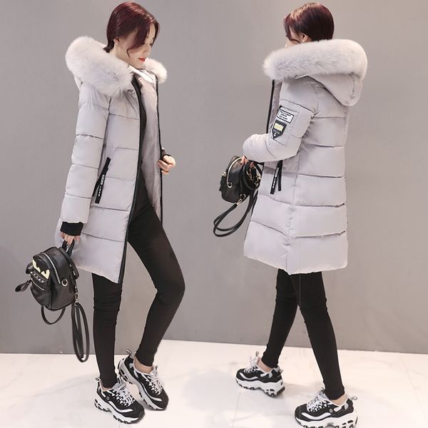 new fashion women winter jacket with fur collar warm hooded female womens winter coat long down jacket outwear, Black
new fashion women winter jacket with fur collar warm hooded female womens winter coat long down jacket outwear, Black