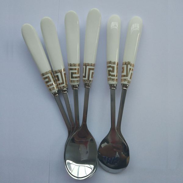 new design yefine 6 pcs /lot universal ceramic handle stainless spoon for coffee small tea spoons
new design yefine 6 pcs /lot universal ceramic handle stainless spoon for coffee small tea spoons