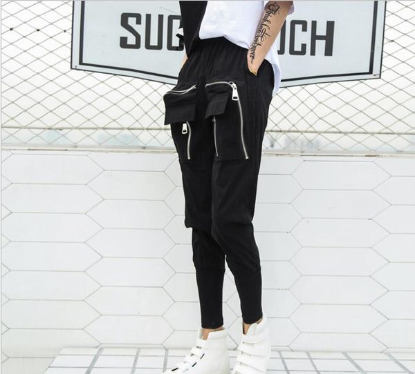 m-xxxl 2018 spring new personality pocket zipper harem pants korean hair stylist slim feet harem pants plus size, Black
m-xxxl 2018 spring new personality pocket zipper harem pants korean hair stylist slim feet harem pants plus size, Black