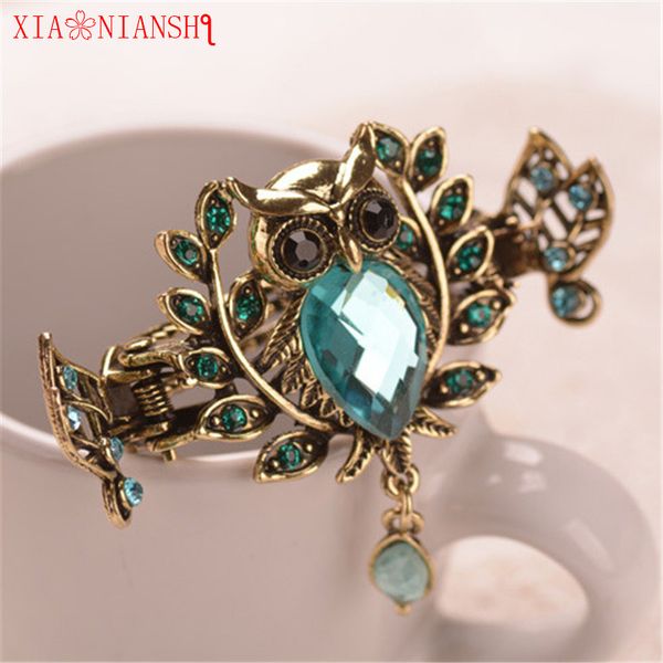 charm gold color metal owl hair jewelry crystal stone crab claw clip vintage hair clip accessories gift for women girls, Golden;white
charm gold color metal owl hair jewelry crystal stone crab claw clip vintage hair clip accessories gift for women girls, Golden;white