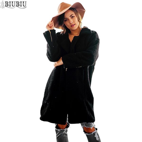 biubiu women winter basic long coats solid loose black warm woolen coat hairy full sleeve women's office ladies casual coats
biubiu women winter basic long coats solid loose black warm woolen coat hairy full sleeve women's office ladies casual coats