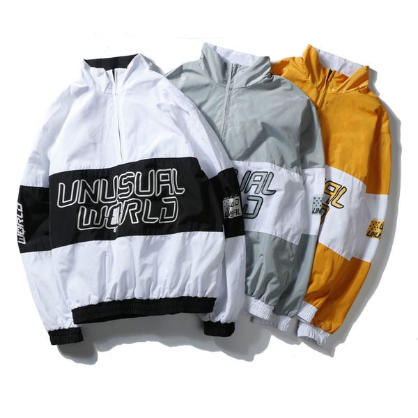 color block patchwork pullover jackets men stand collar zip up track casual jacket 2017 autumn male hip hop streetwear, Black;brown
color block patchwork pullover jackets men stand collar zip up track casual jacket 2017 autumn male hip hop streetwear, Black;brown
