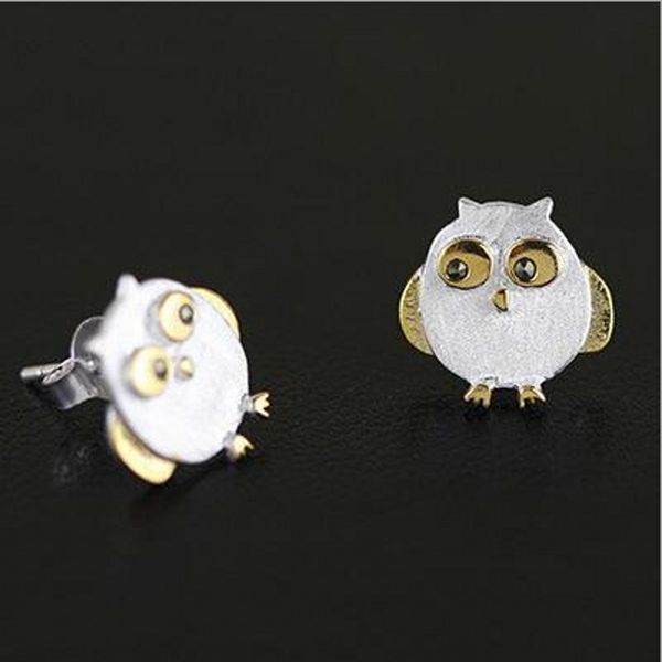 fashion owl shape earring genuine 925 sterling silver anniversary wedding stud earrings for women jewelry gift, Golden;silver
fashion owl shape earring genuine 925 sterling silver anniversary wedding stud earrings for women jewelry gift, Golden;silver