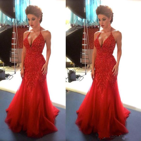 2017 Sparkly Sequined Crystals Red Prom Dresses Sexy Deep V Neck Spaghetti Straps Mermaid Long Formal Evening Gowns
2017 Sparkly Sequined Crystals Red Prom Dresses Sexy Deep V Neck Spaghetti Straps Mermaid Long Formal Evening Gowns