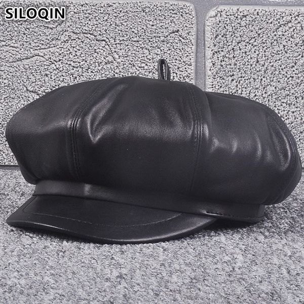 siloqin elegant women's genuine leather hat sheepskin newsboy caps 2018 new autumn winter lady beret female hats, Blue;gray
siloqin elegant women's genuine leather hat sheepskin newsboy caps 2018 new autumn winter lady beret female hats, Blue;gray