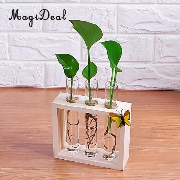 magideal crystal glass vase test tube in wooden stand for flowers plants home decoration accessories
magideal crystal glass vase test tube in wooden stand for flowers plants home decoration accessories