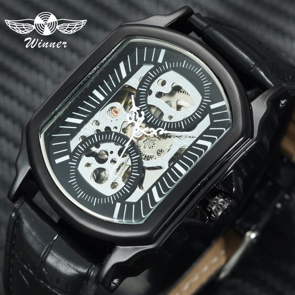 winner fashion casual auto mechanical watch men leather strap tonneau skeleton dial sports mens watches clock, Slivery;brown
winner fashion casual auto mechanical watch men leather strap tonneau skeleton dial sports mens watches clock, Slivery;brown
