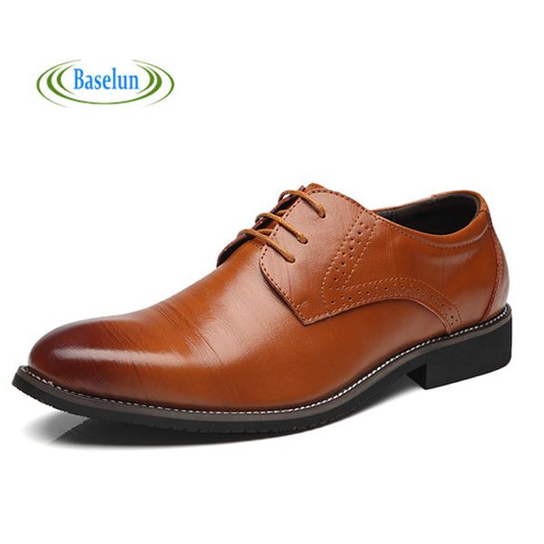 leather men shoes brogues shoes lace-up bullock business men oxfords dress flats plus size, Black
leather men shoes brogues shoes lace-up bullock business men oxfords dress flats plus size, Black