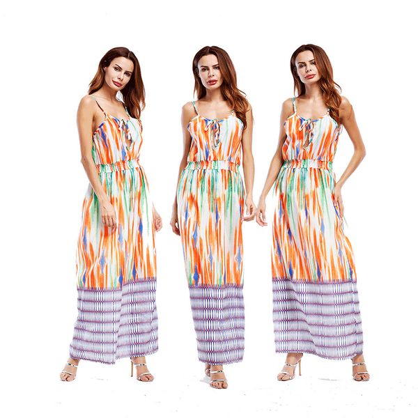 speed sell european and american women's prints 2018 explosions, elastic waist sling dress, long pendant skirt., Black;gray
speed sell european and american women's prints 2018 explosions, elastic waist sling dress, long pendant skirt., Black;gray