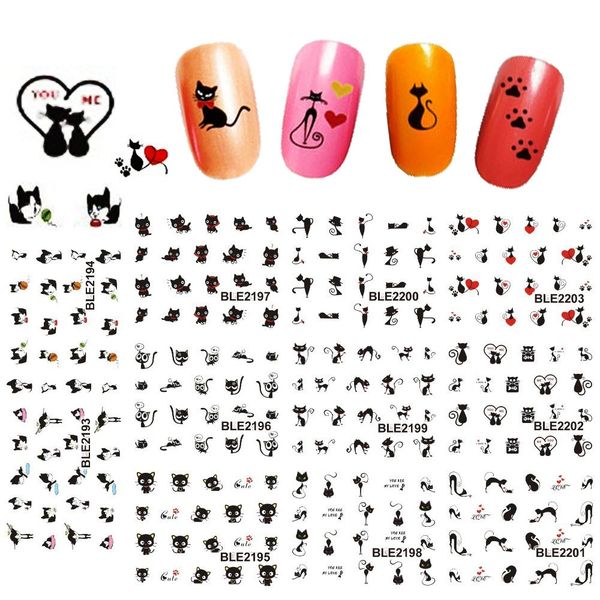 11designs in 1 black cute cat nail art water transfer stickers decals diy beauty decal nail decoration tools lable2193-2203
11designs in 1 black cute cat nail art water transfer stickers decals diy beauty decal nail decoration tools lable2193-2203