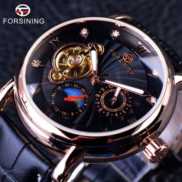 Forsining Fashion Luxury Series Luminous Design Rose Golden Case Men Watch Top Brand Tourbillion Diamond Display Automatic Watch 
Forsining Fashion Luxury Series Luminous Design Rose Golden Case Men Watch Top Brand Tourbillion Diamond Display Automatic Watch