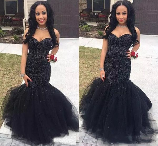 sweetheart slim black mermaid prom dresses full beaded pearls 2019 special occasion party gowns for ladies customized vestidos de petite
sweetheart slim black mermaid prom dresses full beaded pearls 2019 special occasion party gowns for ladies customized vestidos de petite