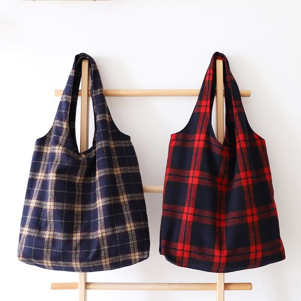yile blue green red woolen plaid check eco shopping tote shoulder bag vest shaped zx023
yile blue green red woolen plaid check eco shopping tote shoulder bag vest shaped zx023