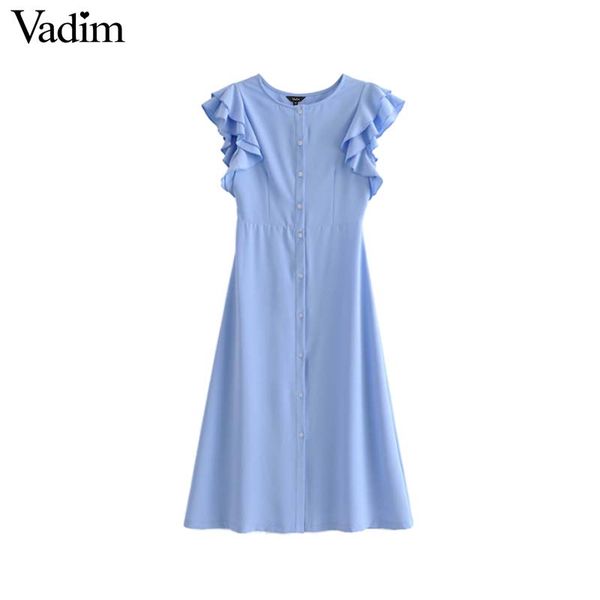 vadim women sweet ruffles solid dress sleeveless o neck european style ladies causal chic a line midi dresses vestidos qa296, Black;gray
vadim women sweet ruffles solid dress sleeveless o neck european style ladies causal chic a line midi dresses vestidos qa296, Black;gray